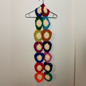 Vibrant Handcrafted Crocheted Heart Scarf